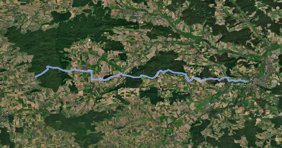 Маршрут Wanderweg Roter Tropfen vom Heidebuck nach Neustadt/Aisch на спутниковом снимке