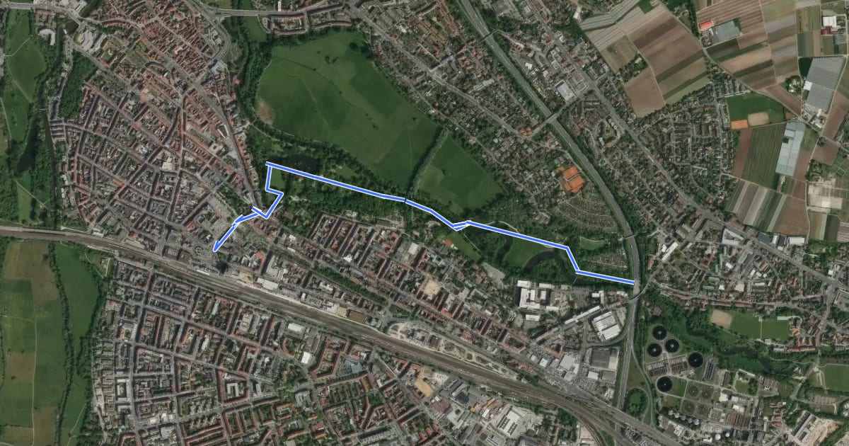 Маршрут Wanderweg Rotes Andreaskreuz на спутниковом снимке