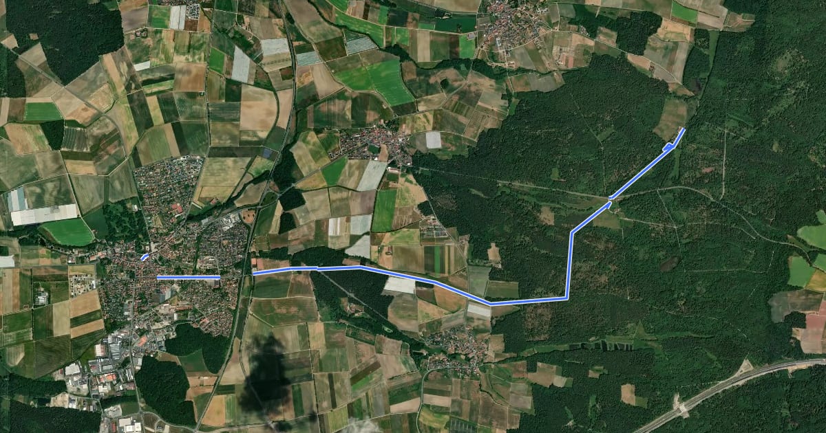 Маршрут Wanderweg Rotes Dreieck на спутниковом снимке