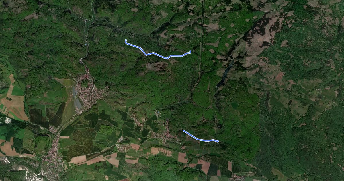 Маршрут Wanderweg "rotes Quadrat" на спутниковом снимке