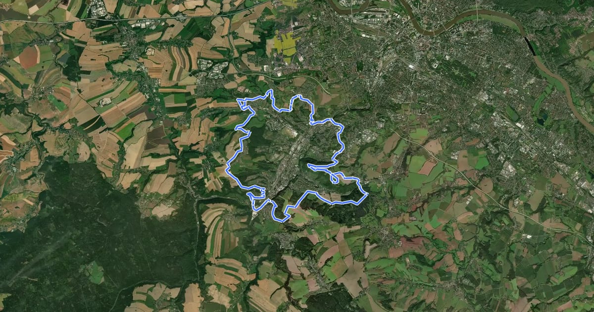 Маршрут Wanderweg rund um Freital на спутниковом снимке