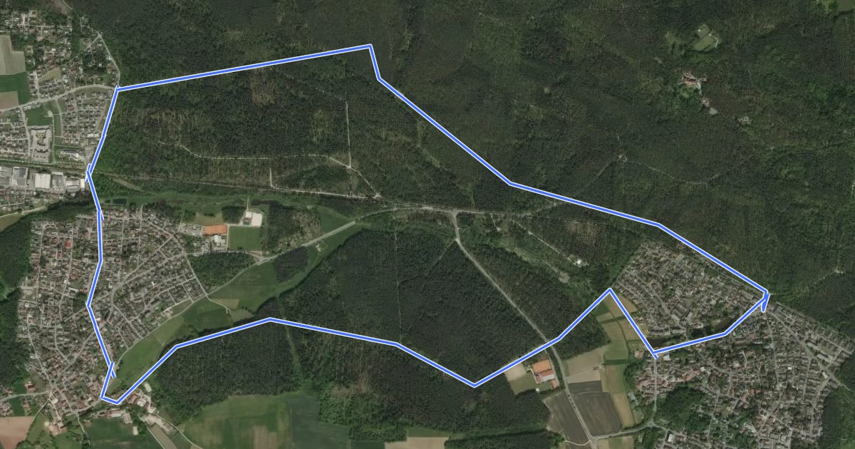 Маршрут Wanderweg Rundwanderweg 7 на спутниковом снимке