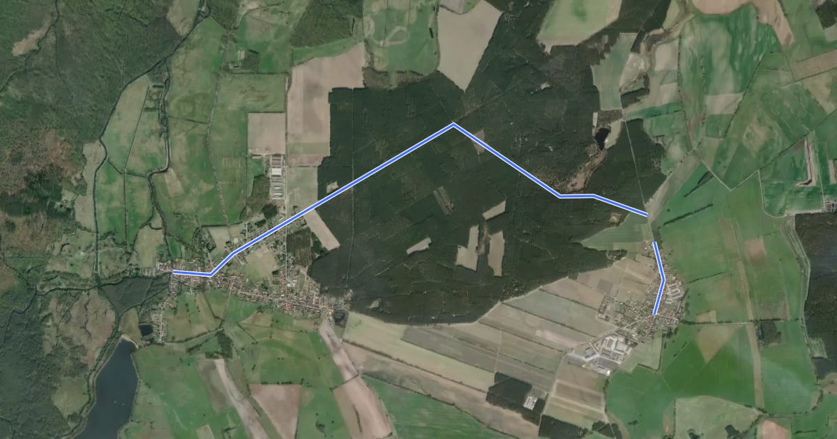 Маршрут Wanderweg Schlepzig-Dürrenhofe на спутниковом снимке