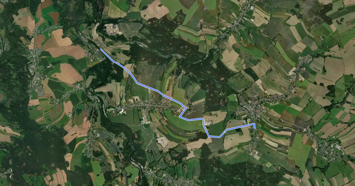 Маршрут Wanderweg Schloß Augustusburg - Eppendorf на спутниковом снимке