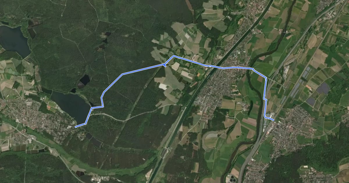 Маршрут Wanderweg Schneider-Scheumann-Weg (Zubringer Bubenreuth) на спутниковом снимке