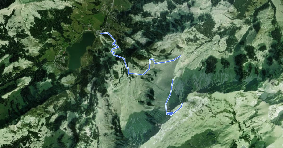 Маршрут Wanderweg Schwarzsee - Kaiseregg на спутниковом снимке