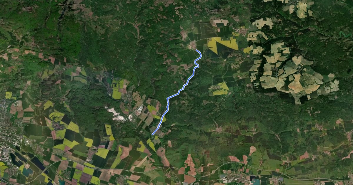Маршрут Wanderweg Schwenda на спутниковом снимке