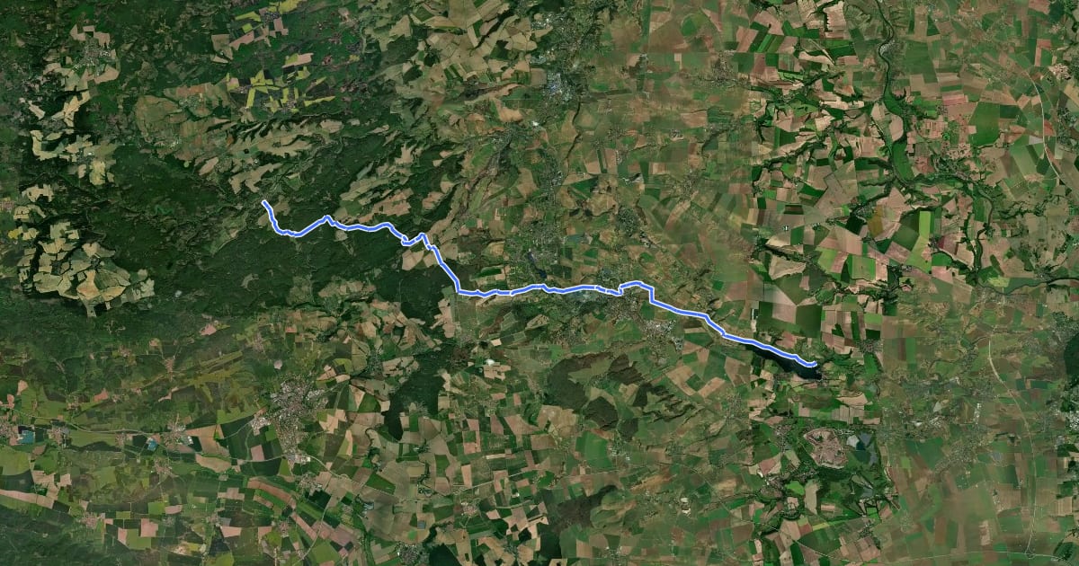 Маршрут Wanderweg Seeburg- Wippra - Falkenstein на спутниковом снимке