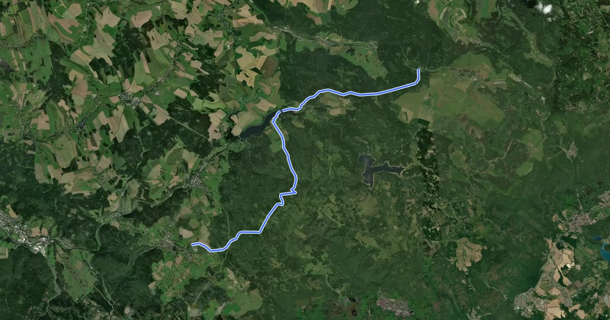 Маршрут Wanderweg Seiffen - Bad Einsiedel - Neuwernsdorf - Deutschgeorgenthal - Teichhaus на спутниковом снимке