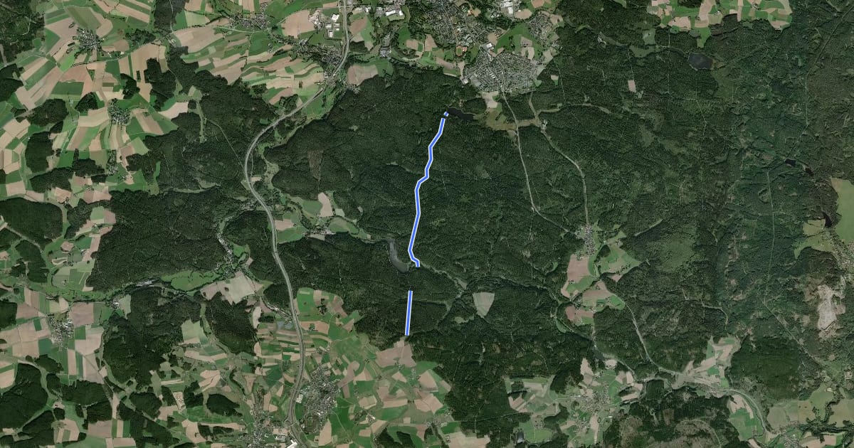 Маршрут Wanderweg Selb-Thierstein на спутниковом снимке