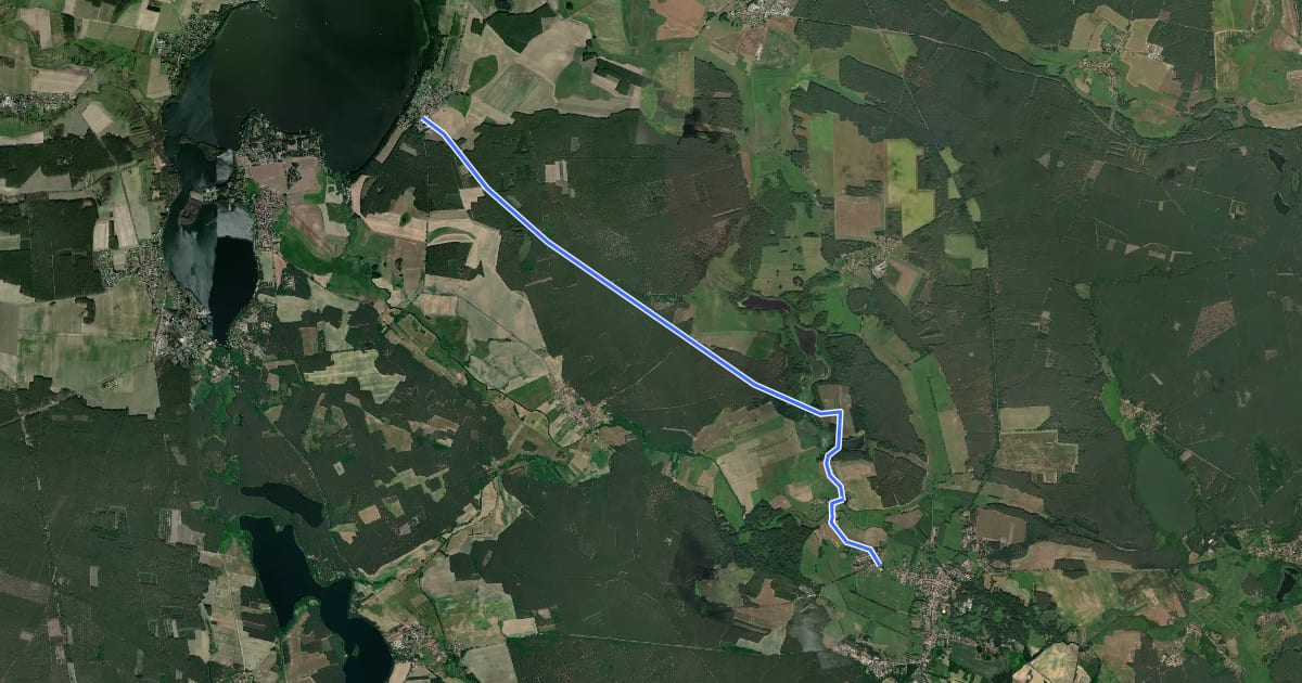 Маршрут Wanderweg Speicherow-Damme-Lieberose на спутниковом снимке