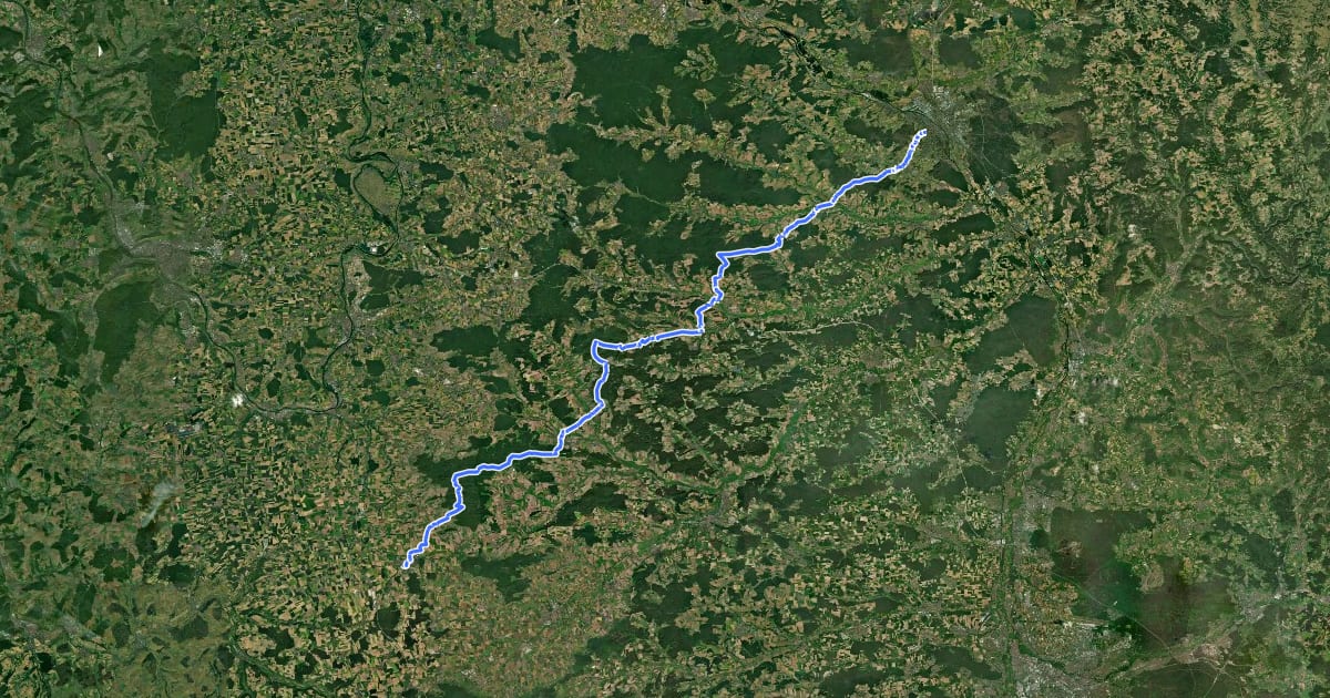 Маршрут Wanderweg Steigerwälder Jakobsweg на спутниковом снимке