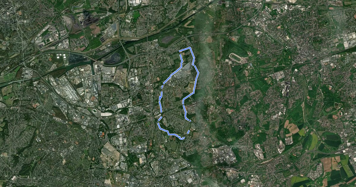 Маршрут Wanderweg Stoppenberg A3 на спутниковом снимке