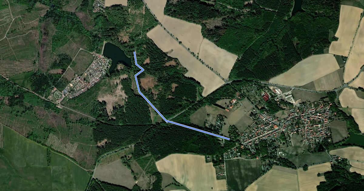 Маршрут Wanderweg Straßberg-Neudorf на спутниковом снимке