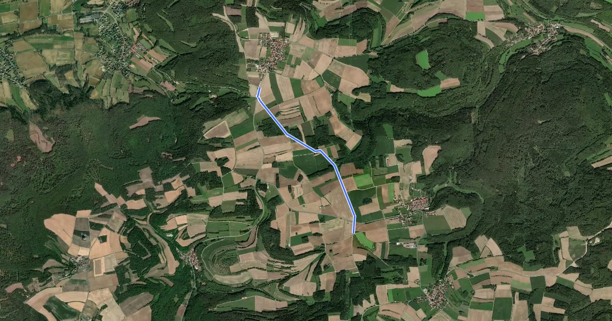 Маршрут Wanderweg Teuchatz - Kalteneggoldsfeld на спутниковом снимке