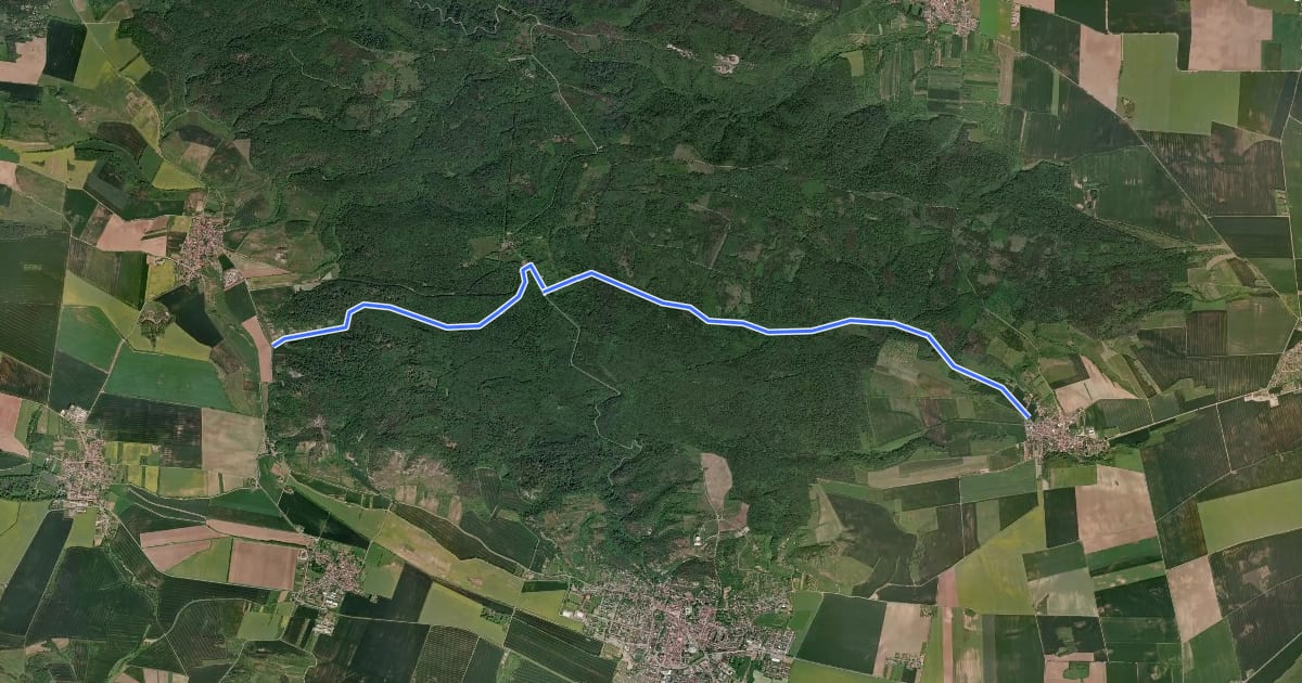 Маршрут Wanderweg Udersleben-Barbarossahöhle на спутниковом снимке