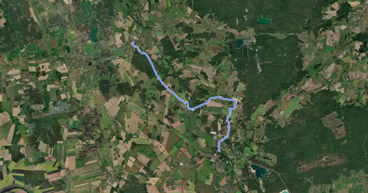 Маршрут Wanderweg Uebigau - Bad Liebenwerda на спутниковом снимке