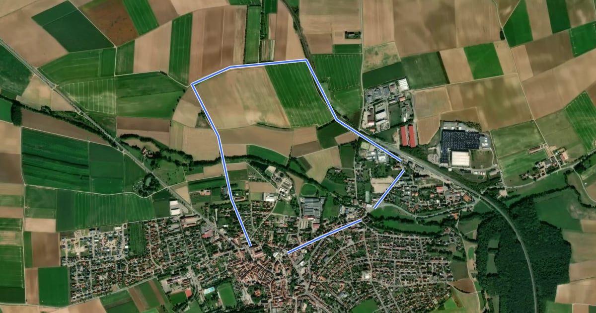 Маршрут Wanderweg Uffenheim U3 на спутниковом снимке