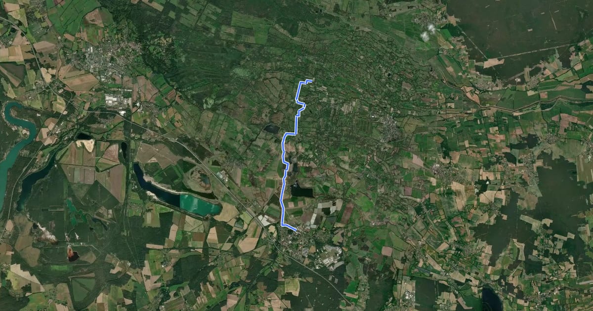 Маршрут Wanderweg Vetschau-Burg на спутниковом снимке