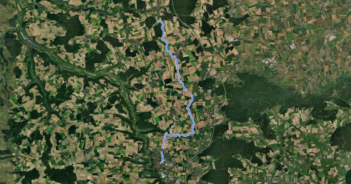 Маршрут Wanderweg Via Romea (historischer Rompilgerweg - deutscher Teil) на спутниковом снимке