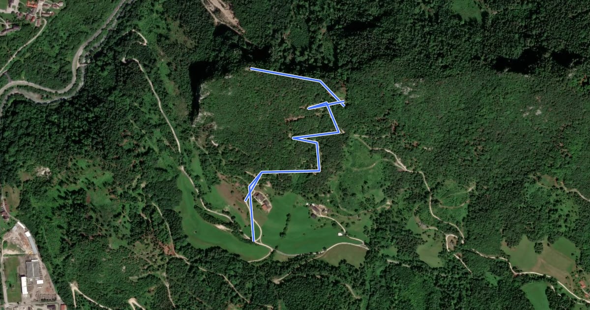 Маршрут Wanderweg Volina - Rechbergkreuz на спутниковом снимке