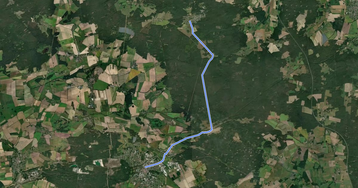 Маршрут Wanderweg vom Crinitz nach Finsterwalde на спутниковом снимке