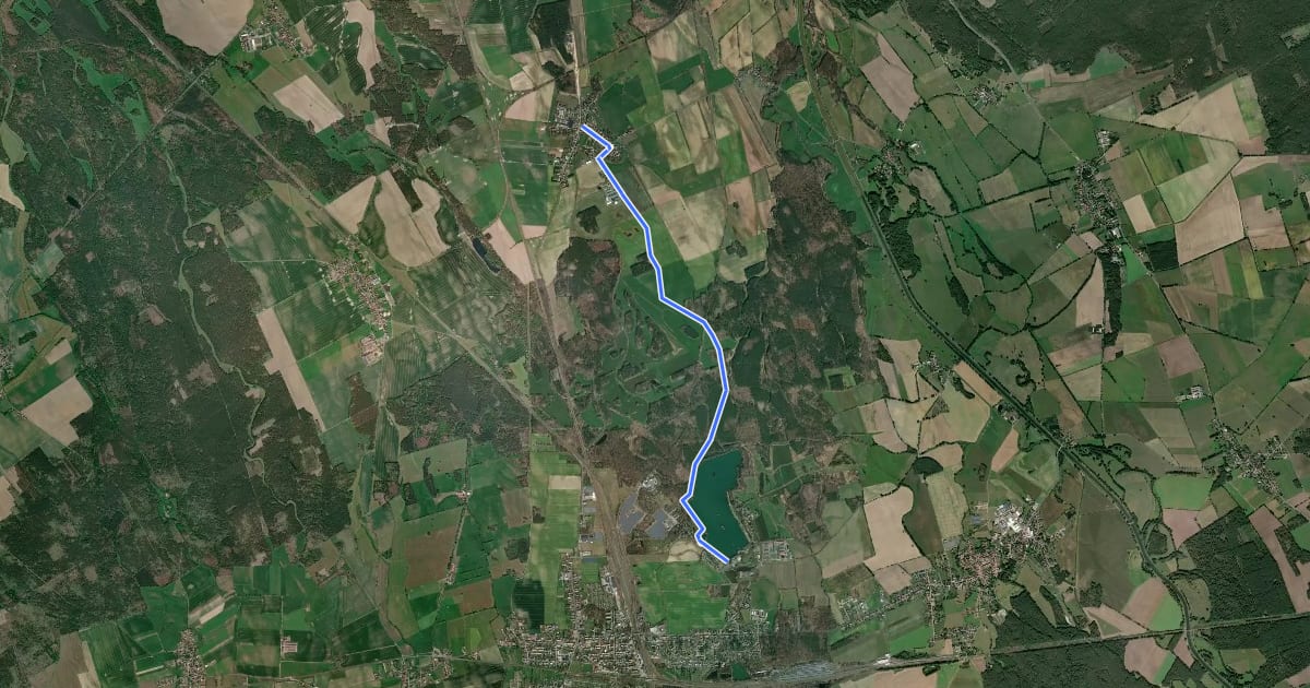 Маршрут Wanderweg vom Großrössen nach Kiebitz EG на спутниковом снимке