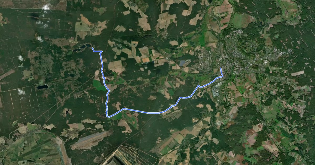 Маршрут Wanderweg vom Guben zum Pinnower See на спутниковом снимке