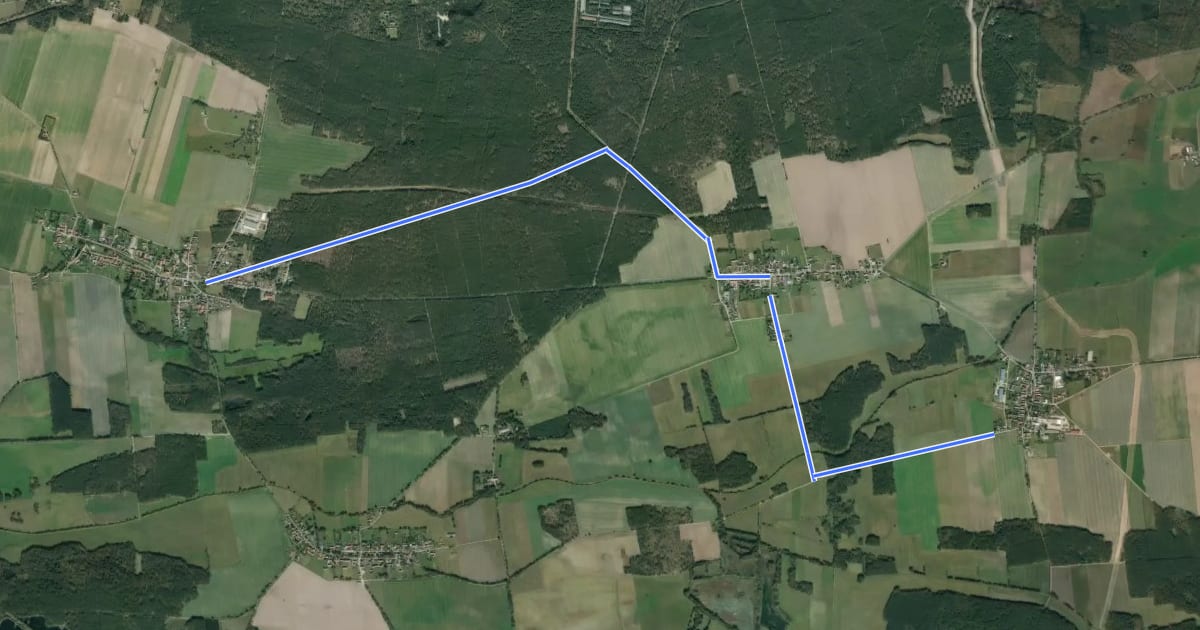 Маршрут Wanderweg vom Lugau über Eichholz nach Drößig на спутниковом снимке