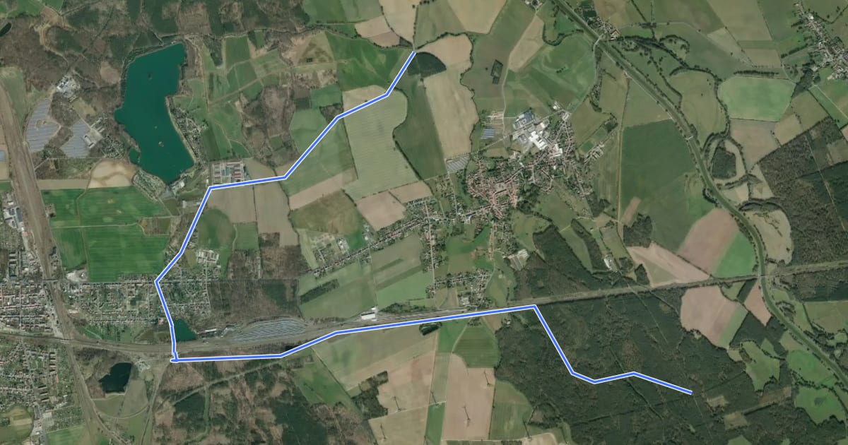 Маршрут Wanderweg vom Mark Grabo nach Kiebitz. на спутниковом снимке