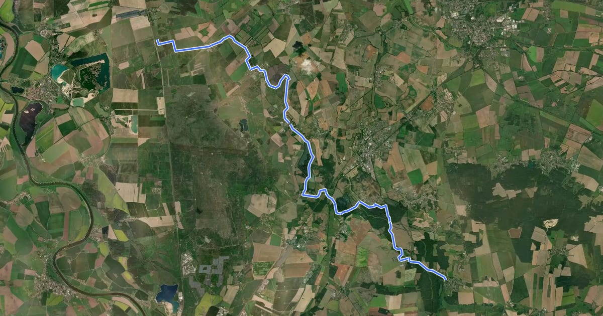 Маршрут Wanderweg vom Zabeltitz nach Kröbeln. на спутниковом снимке