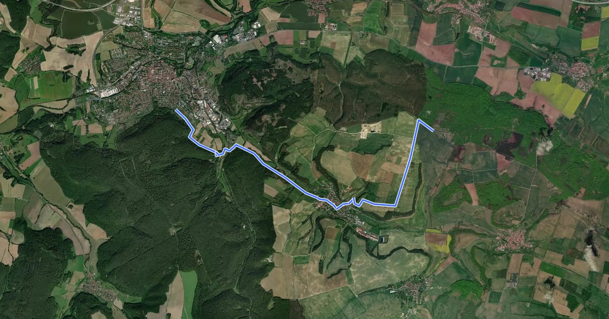 Маршрут Wanderweg von Heilbad Heiligenstadt zur Kapelle Steinhagen на спутниковом снимке