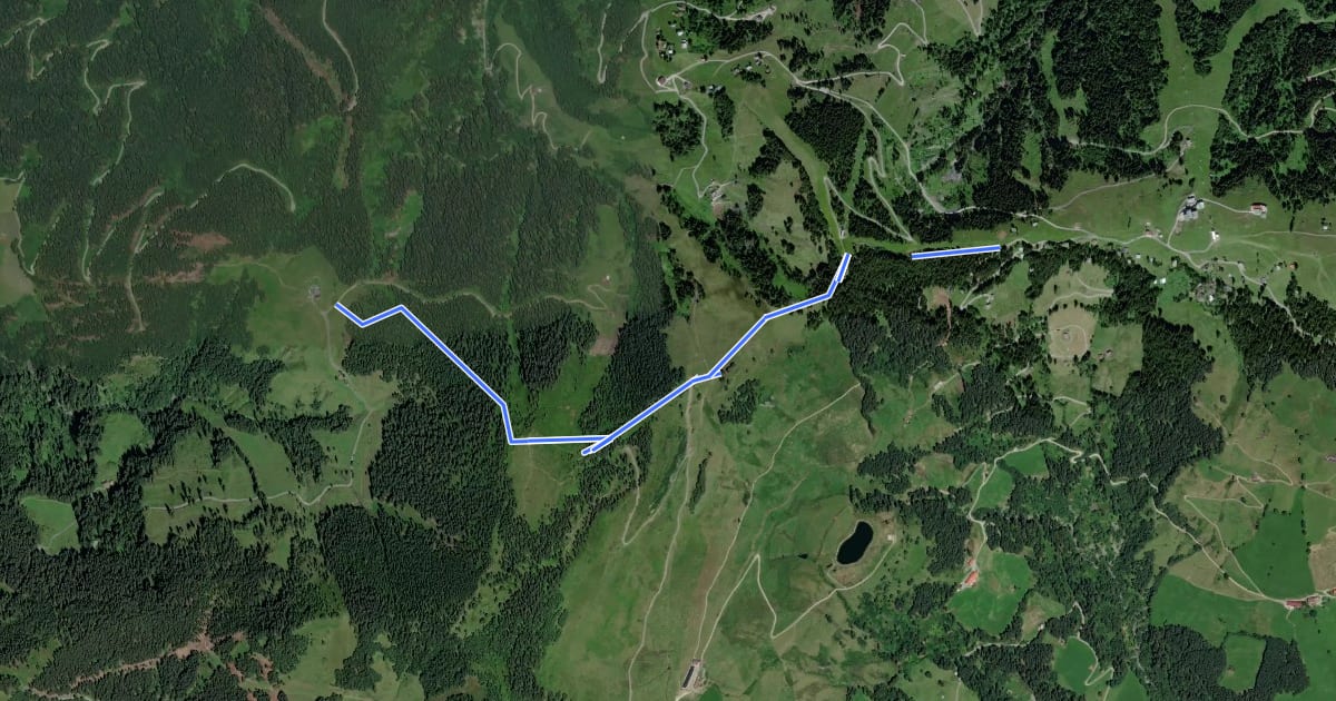 Маршрут Wanderweg von Jausestation Roßkopfhütte zur Bergstation Markbachbahen. на спутниковом снимке