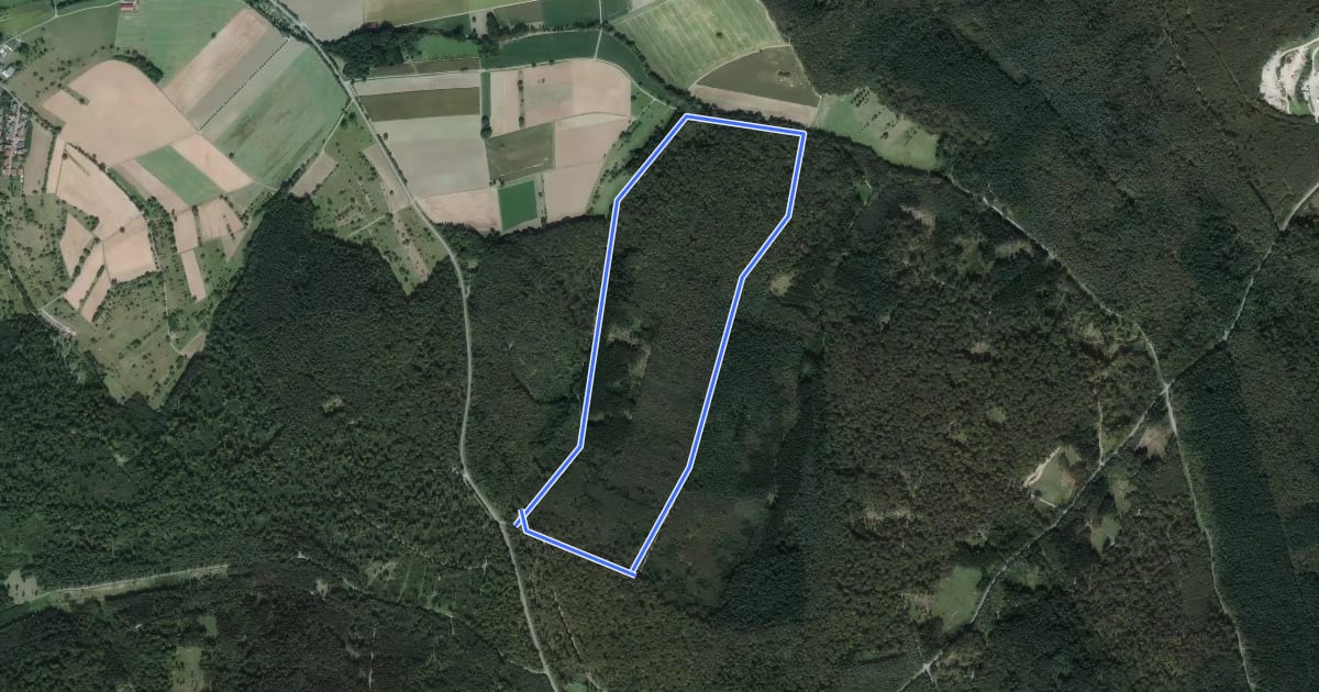 Маршрут Wanderweg Wössingen 1 на спутниковом снимке