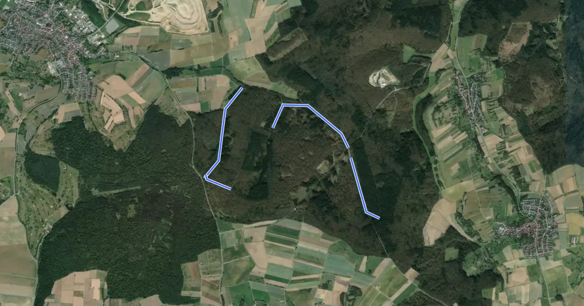 Маршрут Wanderweg Wössingen 4 на спутниковом снимке