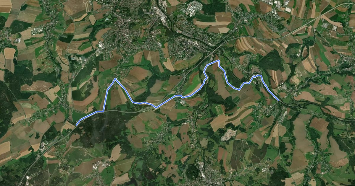 Маршрут Wanderweg Waldhaus Ebersbrunn-Rottmannsdorf-Culitzsch-Silberstraße-Wiesenburg на спутниковом снимке