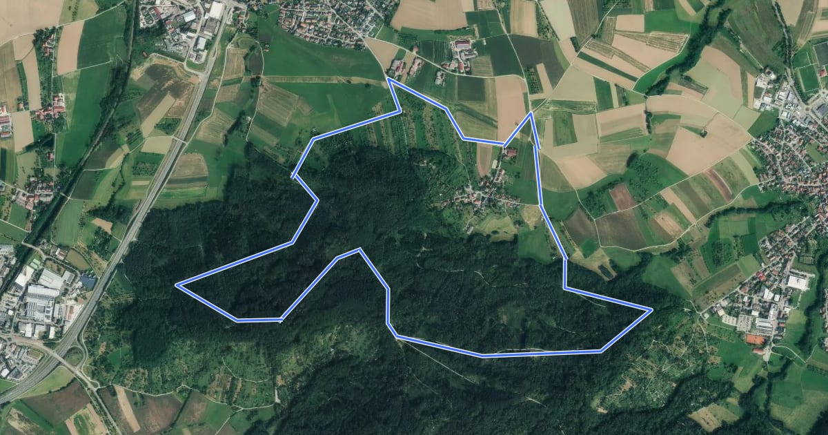 Маршрут Wanderweg Waldrems 3 на спутниковом снимке