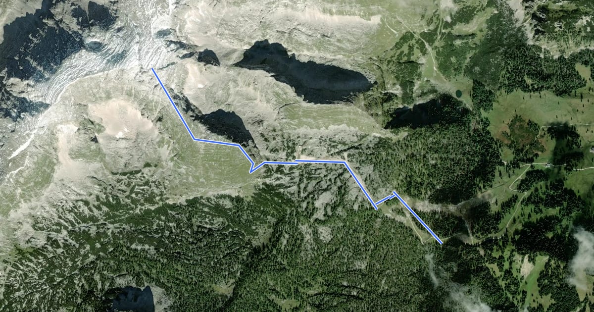 Маршрут Wanderweg Warscheneck SO-Grat на спутниковом снимке