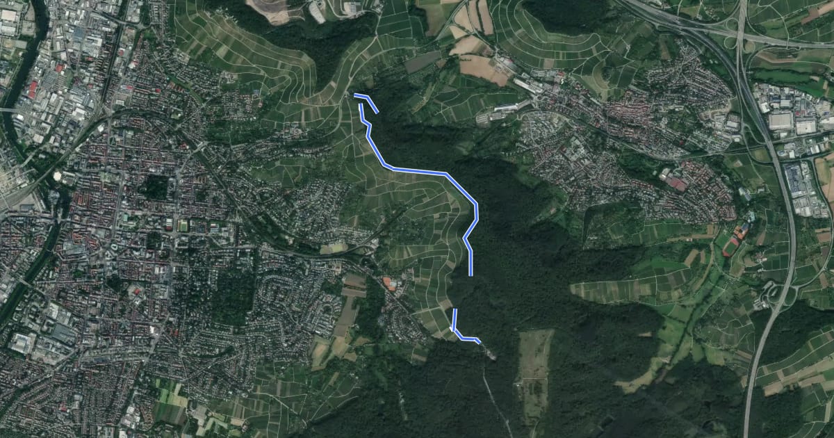 Маршрут Wanderweg Wartberg - Weinsberger Sattel - Jägerhaus на спутниковом снимке