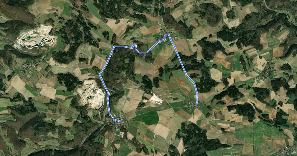 Маршрут Wanderweg Wattendorf - Mährenhüll на спутниковом снимке