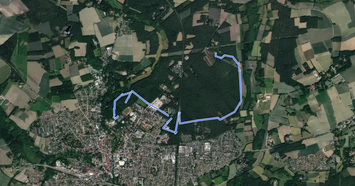 Маршрут Wanderweg Weihe на спутниковом снимке