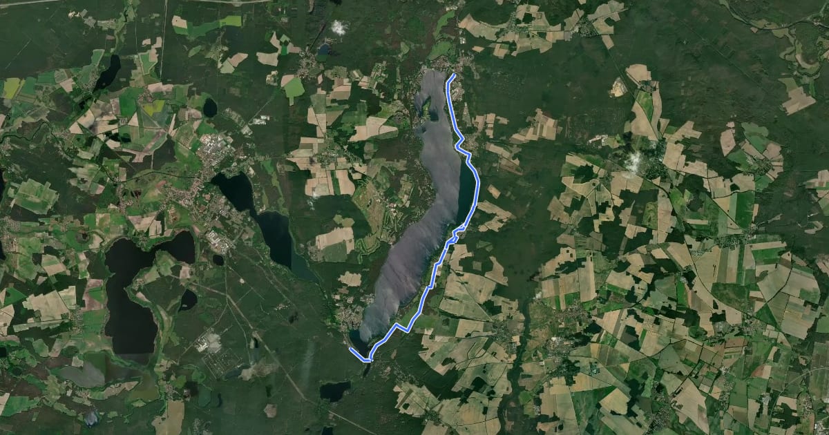 Маршрут Wanderweg Wendisch Rietz - Bad Saarow на спутниковом снимке