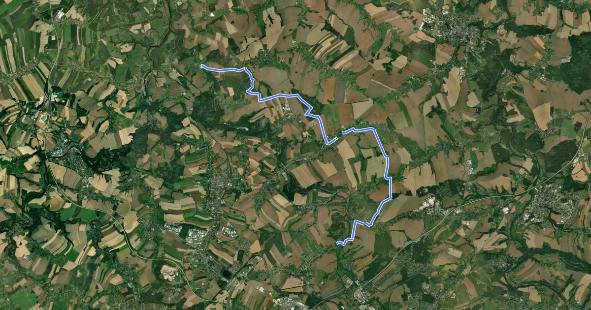 Маршрут Wanderweg Wittgensdorf – Göritzhain на спутниковом снимке