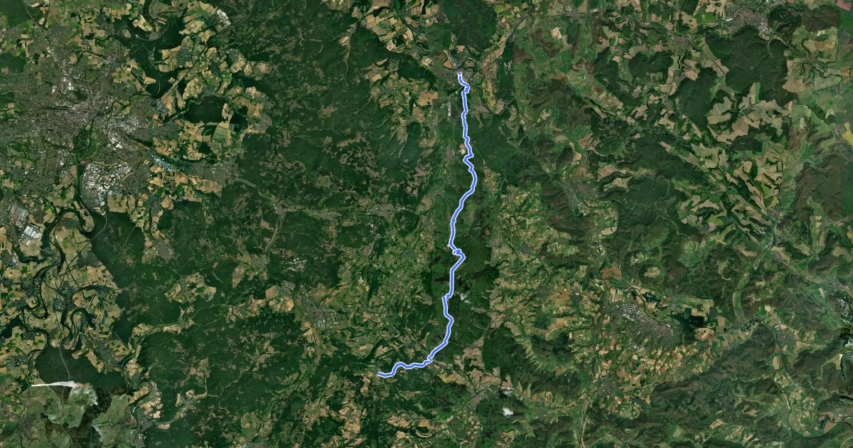 Маршрут Wanderweg Witzenhausen - Reichenbach на спутниковом снимке