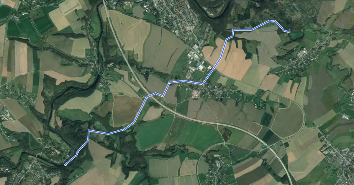 Маршрут Wanderweg Wolkenburg – Tauscha – Höllmühle на спутниковом снимке