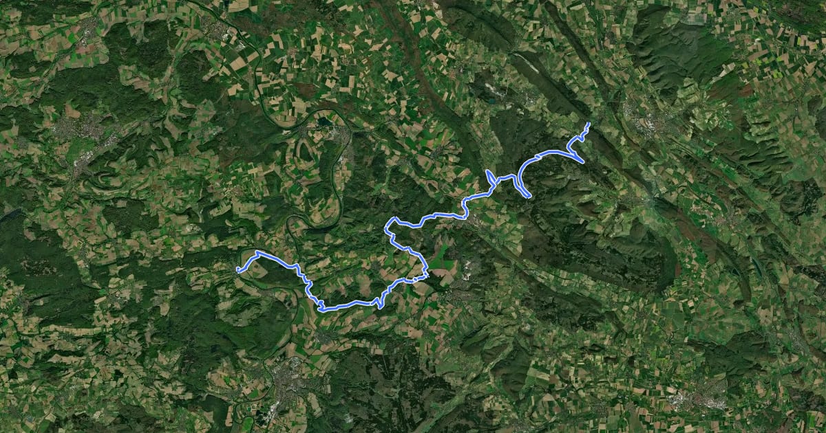 Маршрут Wanderweg X28 на спутниковом снимке