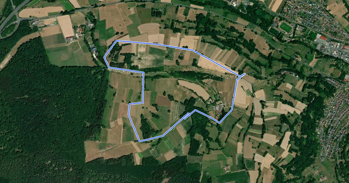 Маршрут Wanderwege Bad Orb St. Wendelin на спутниковом снимке