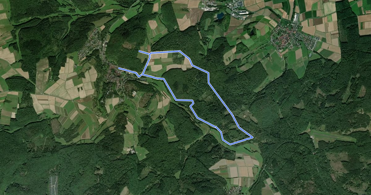 Маршрут Wanderwege Cleeberg Seegrund Rundweg на спутниковом снимке