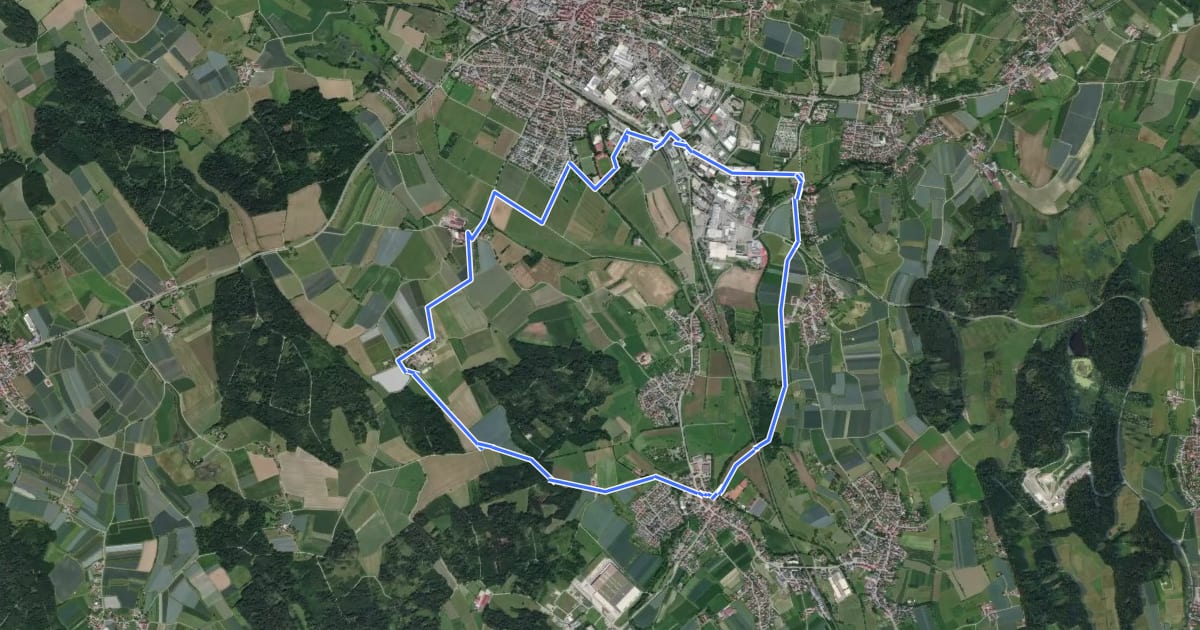 Маршрут Wanderwege Markdorf: Hasenweg на спутниковом снимке