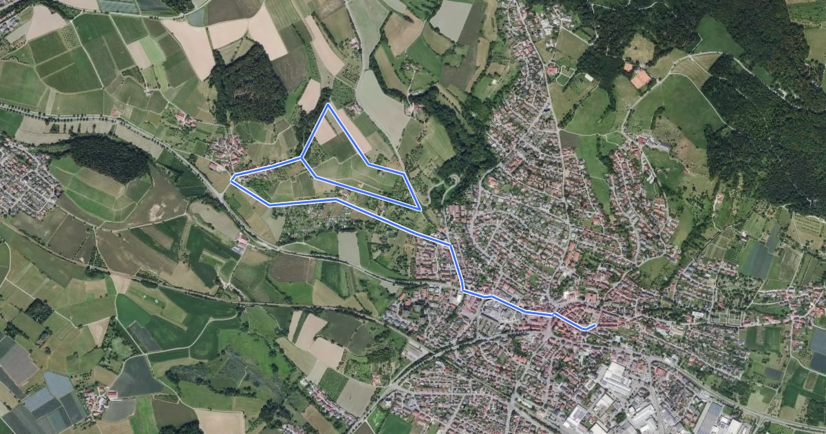 Маршрут Wanderwege Markdorf: Vogelweg на спутниковом снимке